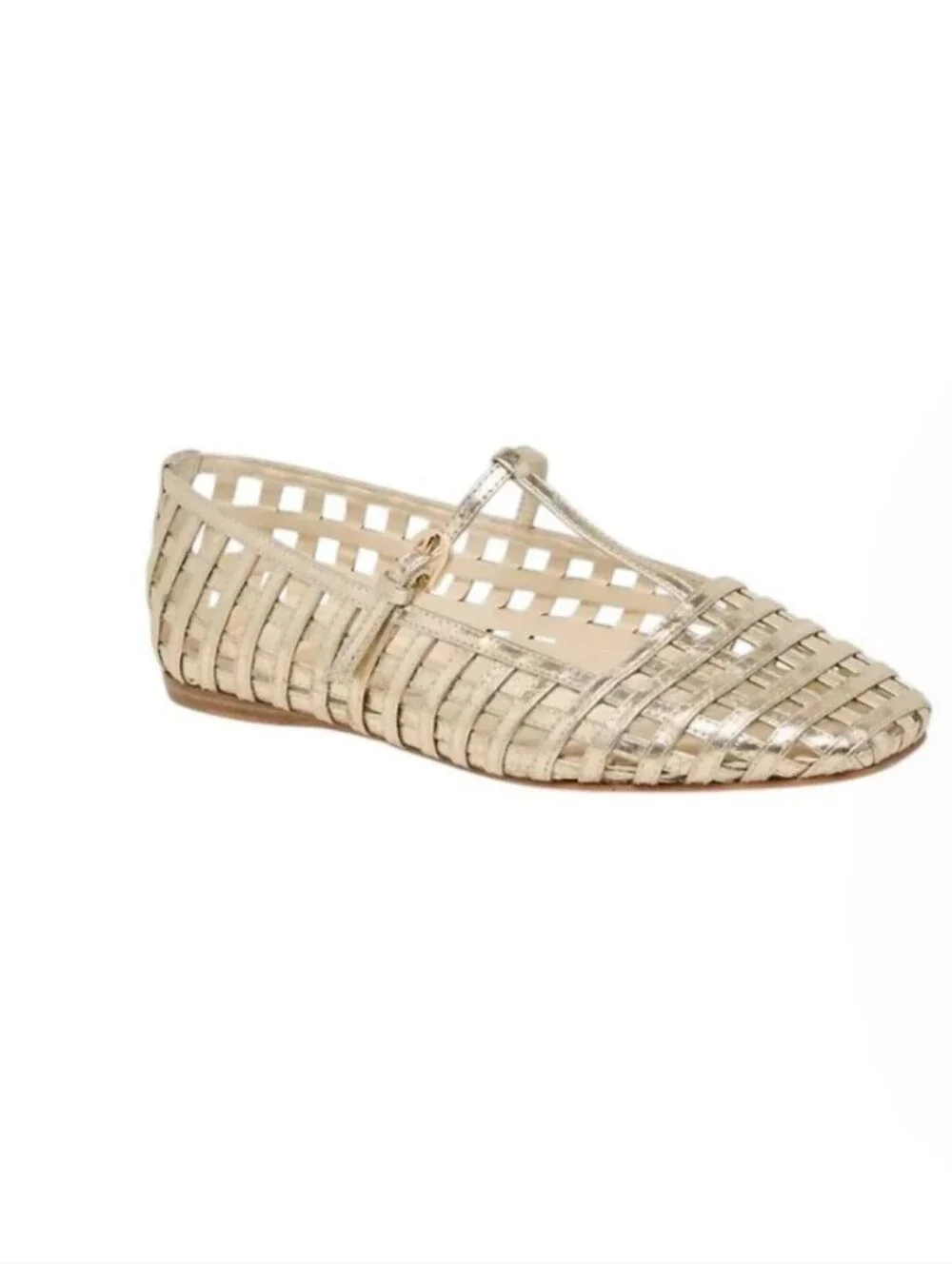 Dolce Vita Silver Woven T-Strap Flats